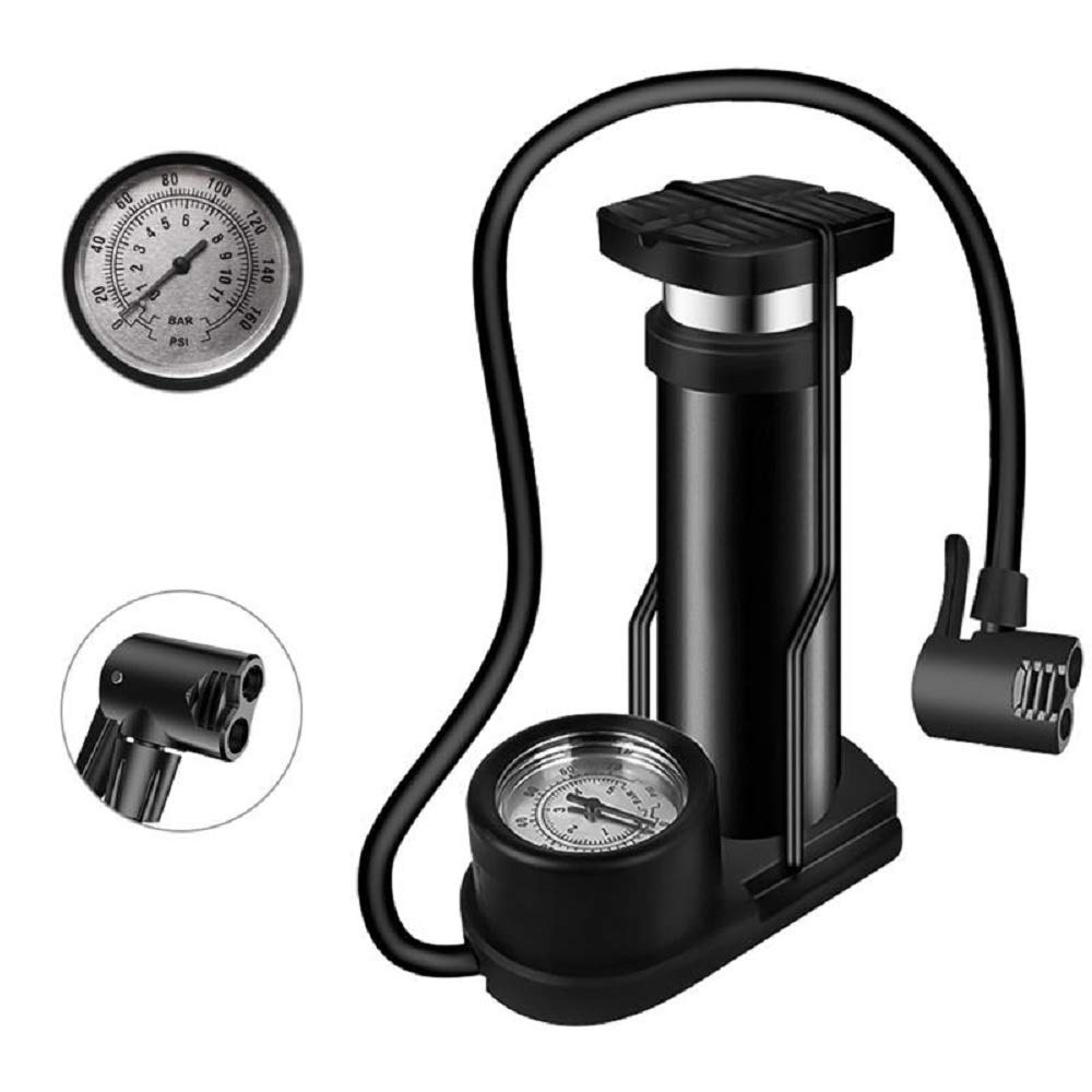 Lifelong Llbapm01 Bicycle Air Pump With Meter| Foot Activated Bicycle Pump (Black) - Color: Multicolor