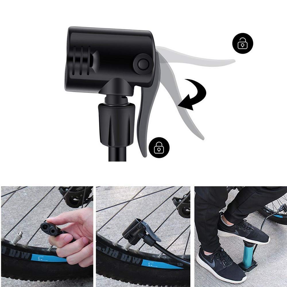 Lifelong LLBAPM01 Bicycle Air Pump with Meter| Foot Activated Bicycle Pump (Black)