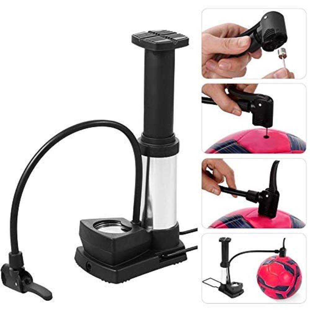 Lifelong Llbapm01 Bicycle Air Pump With Meter| Foot Activated Bicycle Pump (Black) - Color: Multicolor