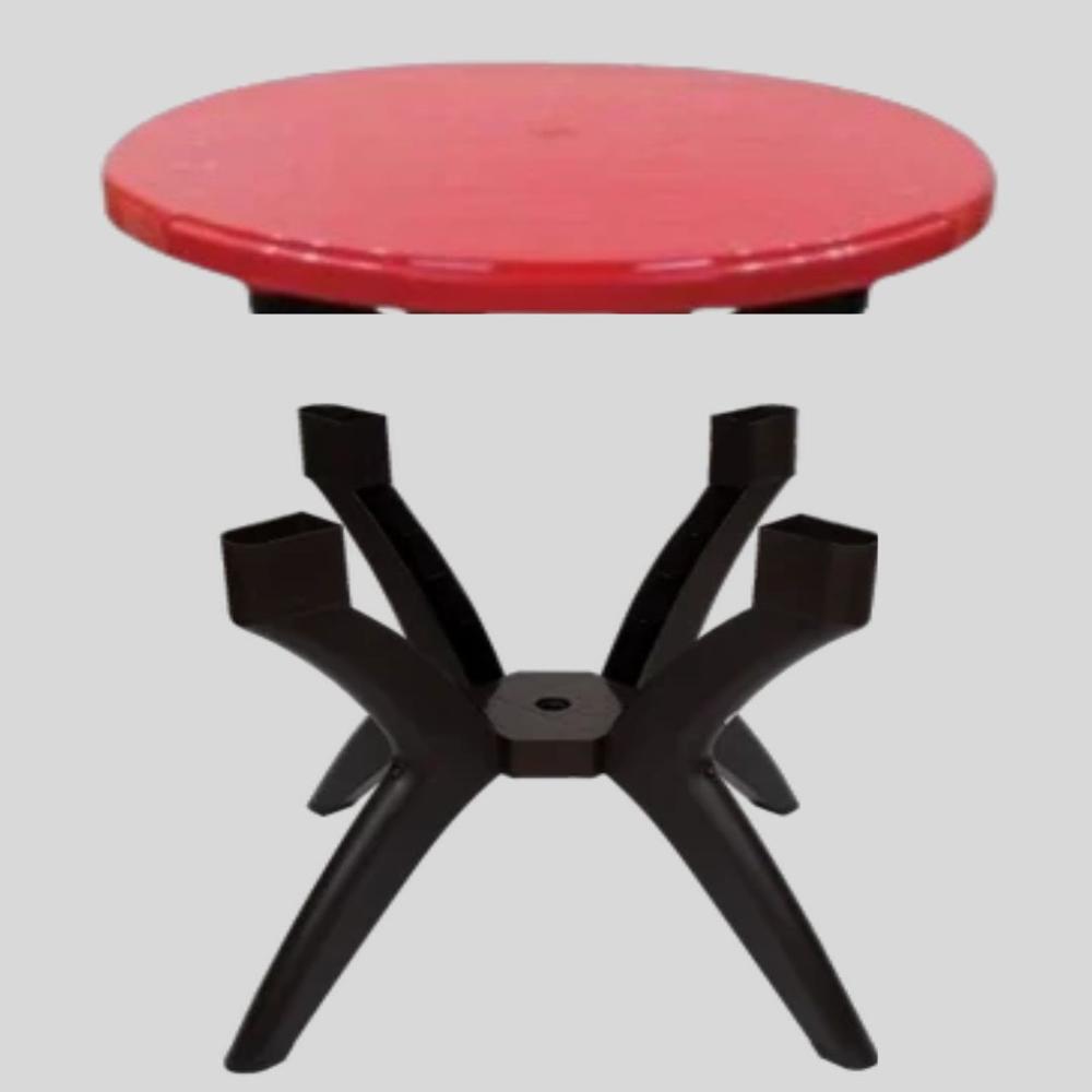 Plastic Round Table - Color: Rad And Coffee