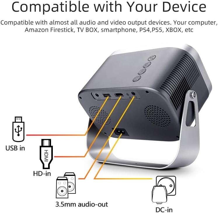 Mini Portable Android Projector - Color: Grey