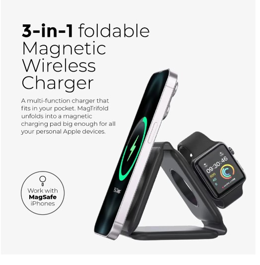 Lifelong  3-in-1 Foldable Magsafe Portable Travel Wireless 15W Fast Ch...more  LLWCL10
