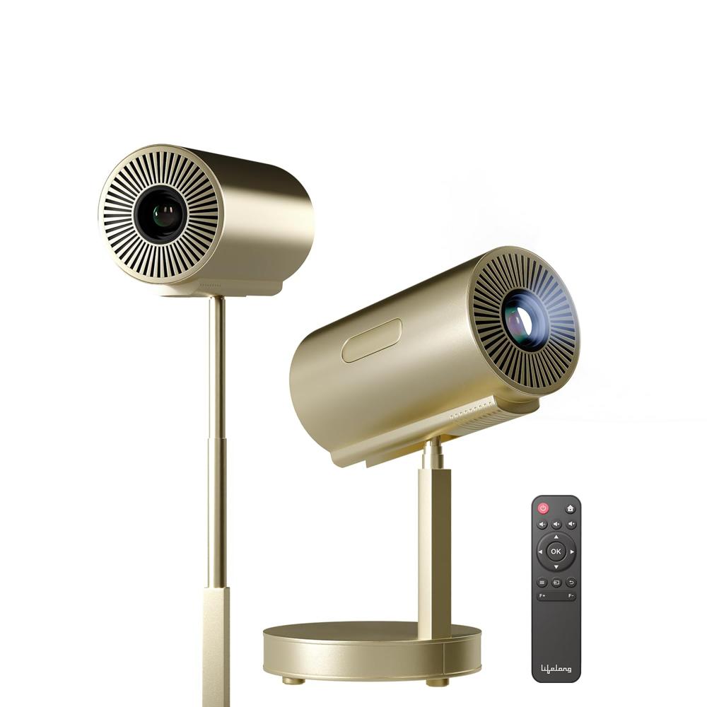 Lifelong Electronics Smart Projector with Adjustable Stand | Android, 1080P HD & 4K Ultra HD Support | 4500 Lumens, 720p Native | for Room & Outdoors 