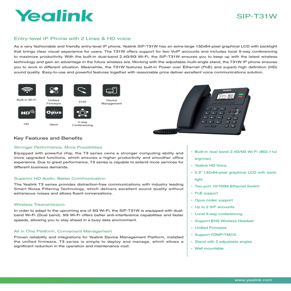 Yealink Sip-t31p Voip Phone
