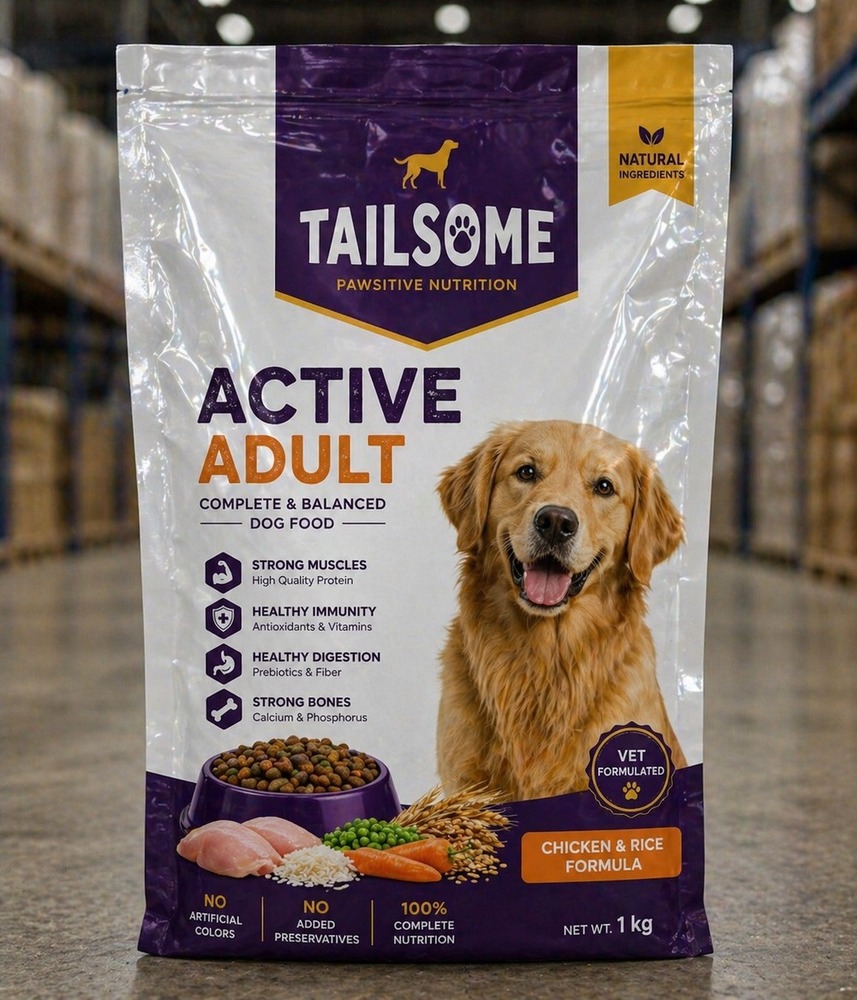 Printed Pet Poly Packaging Pouches - Color: Multi-Color