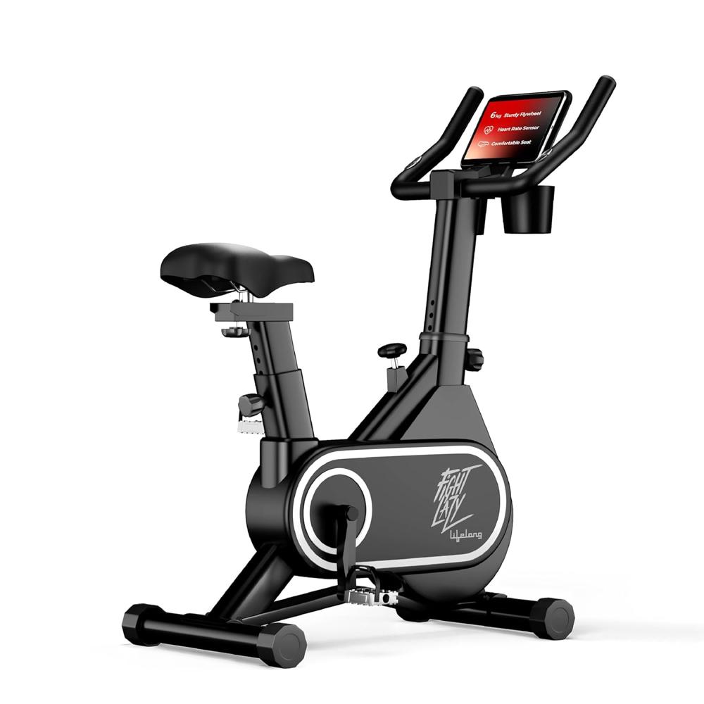 Lifelong Fit Pro Spin Fitness Bike with 7Kg Flywheel, Adjustable Resistance & Heart Rate Sensor for Fitness at Home LLSBB50