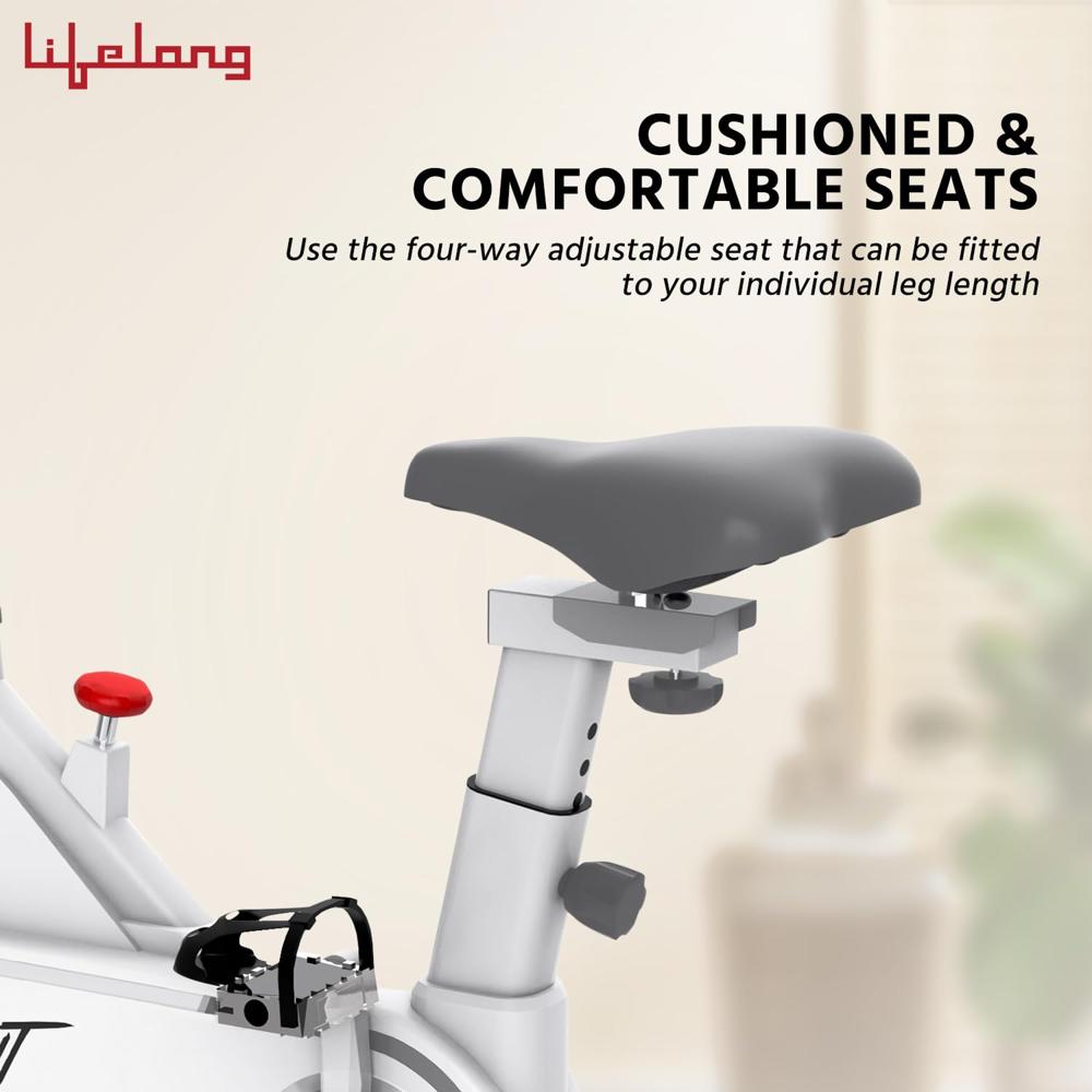 Lifelong Fit Pro Spin Fitness Bike with 7Kg Flywheel, Adjustable Resistance & Heart Rate Sensor for  LLSBB49