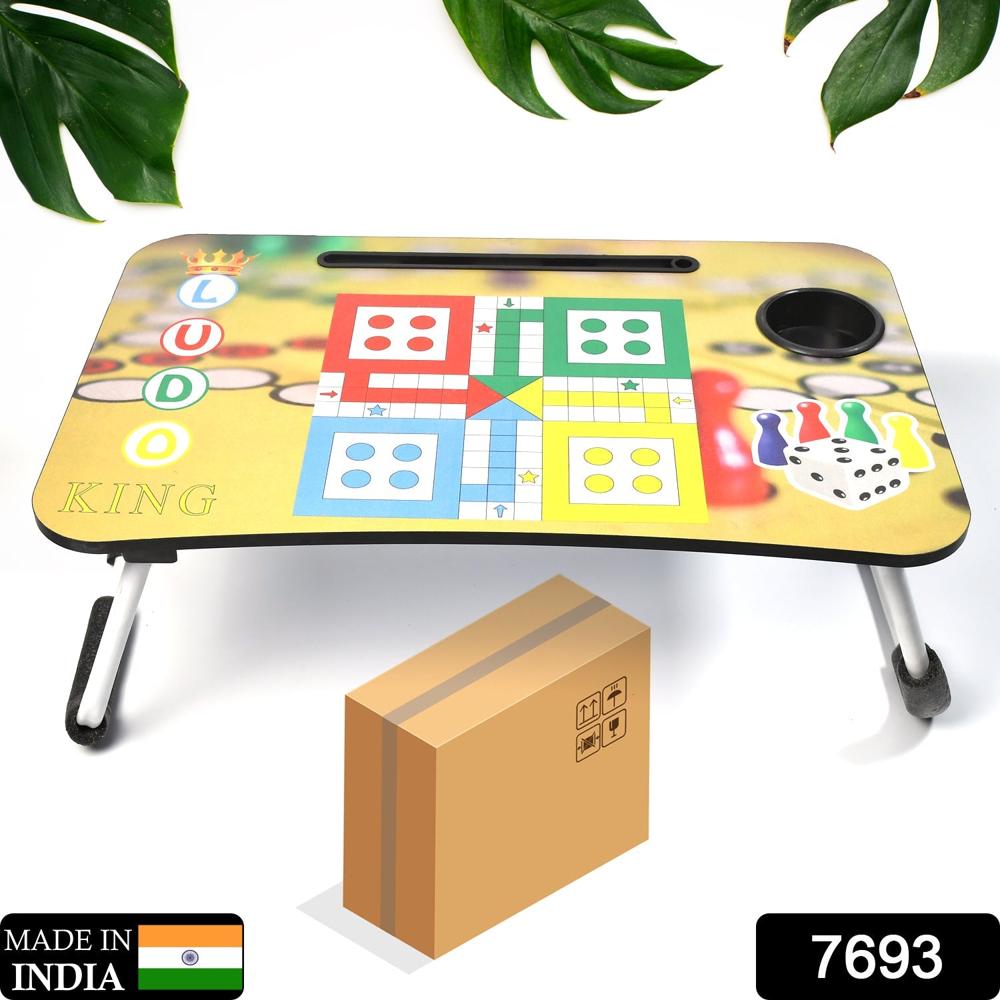 Ludo Design Foldable Study & Laptop Table For Children With Tablet Slot & Cup Holder - Color: Mix