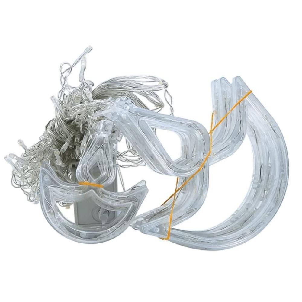 12 Diya Curtain String Lights, Window Curtain Lights (White Color)