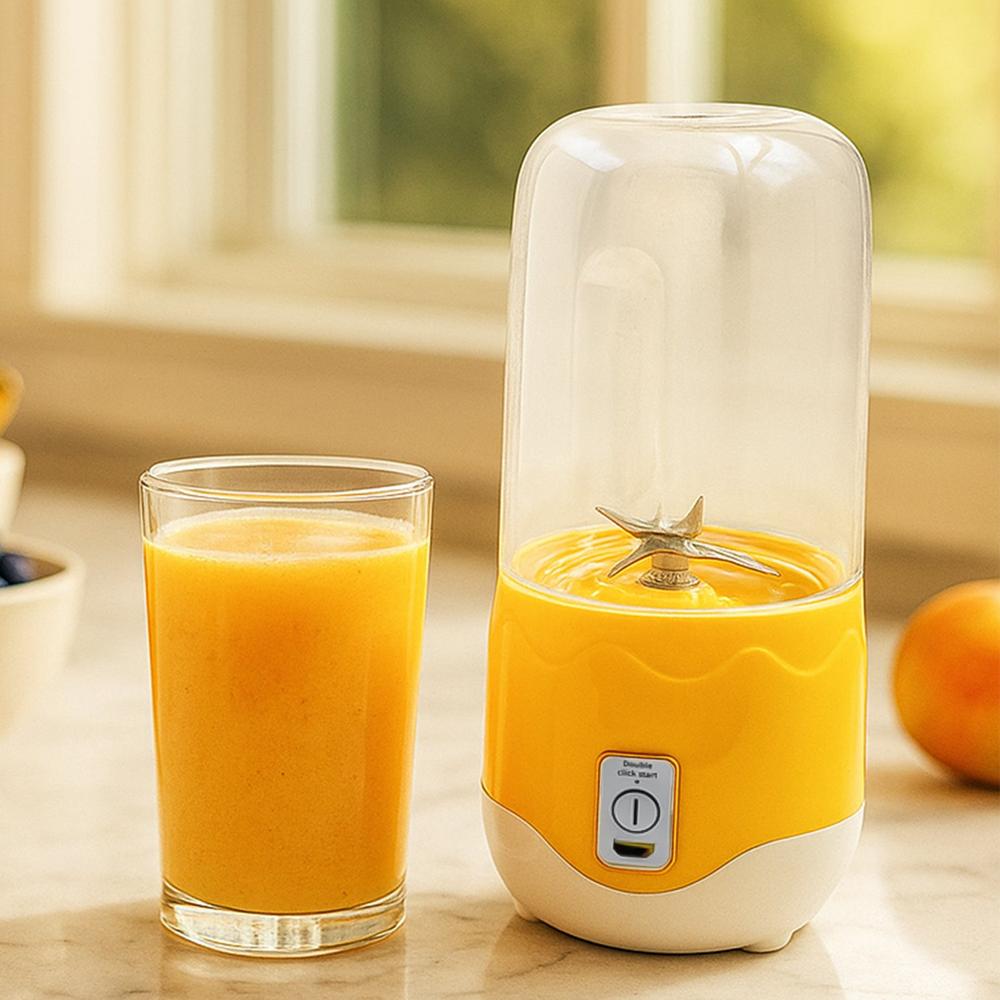 Portable Electric Usb Juice Maker 6 Blade Blender Grinder - 400Ml - Color: Mix