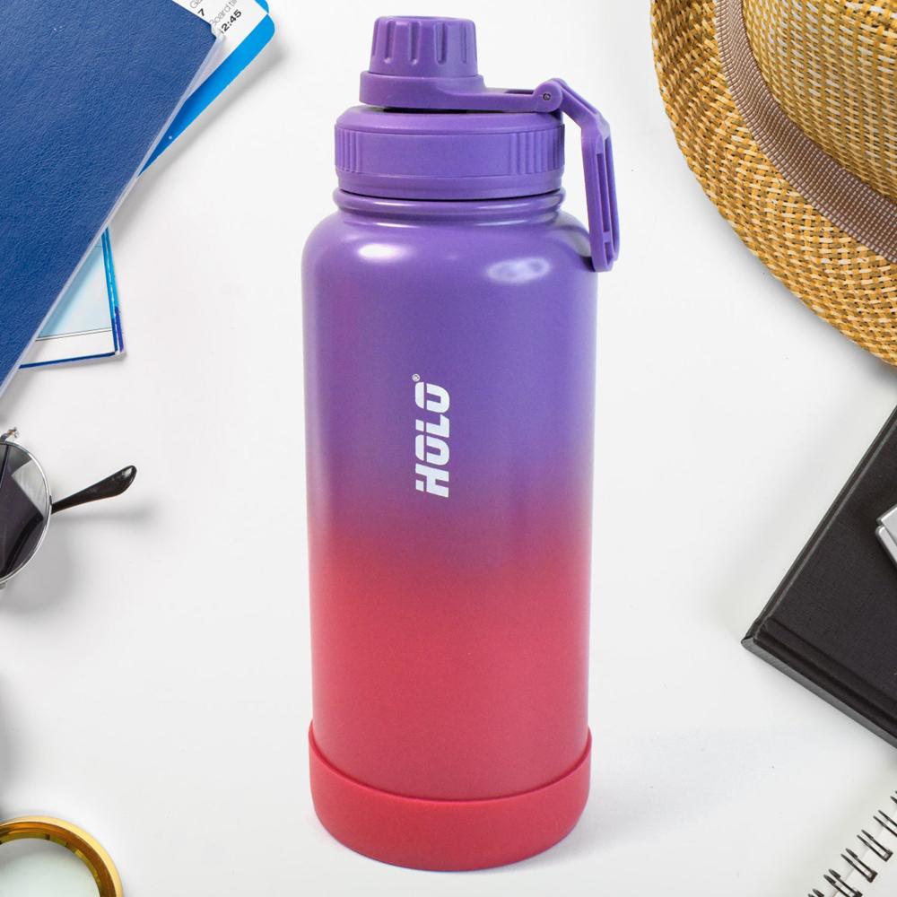 Two Tone Pink Stainless Steel Water Bottle | Copper Coated Vacuum Insulation (1000Ml) - Color: Mix