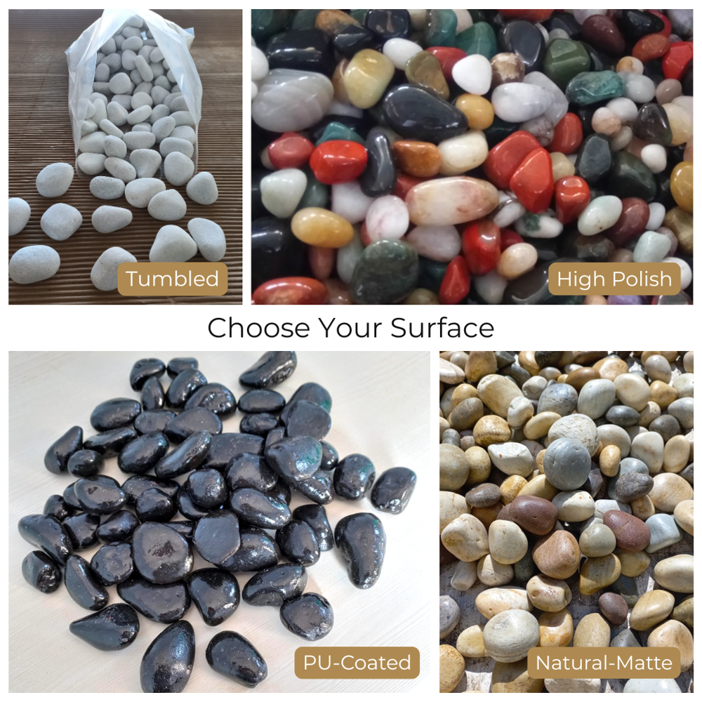 Premium High Gloss Polished Onyx Pebble Stones for Garden Landscaping in Bulk