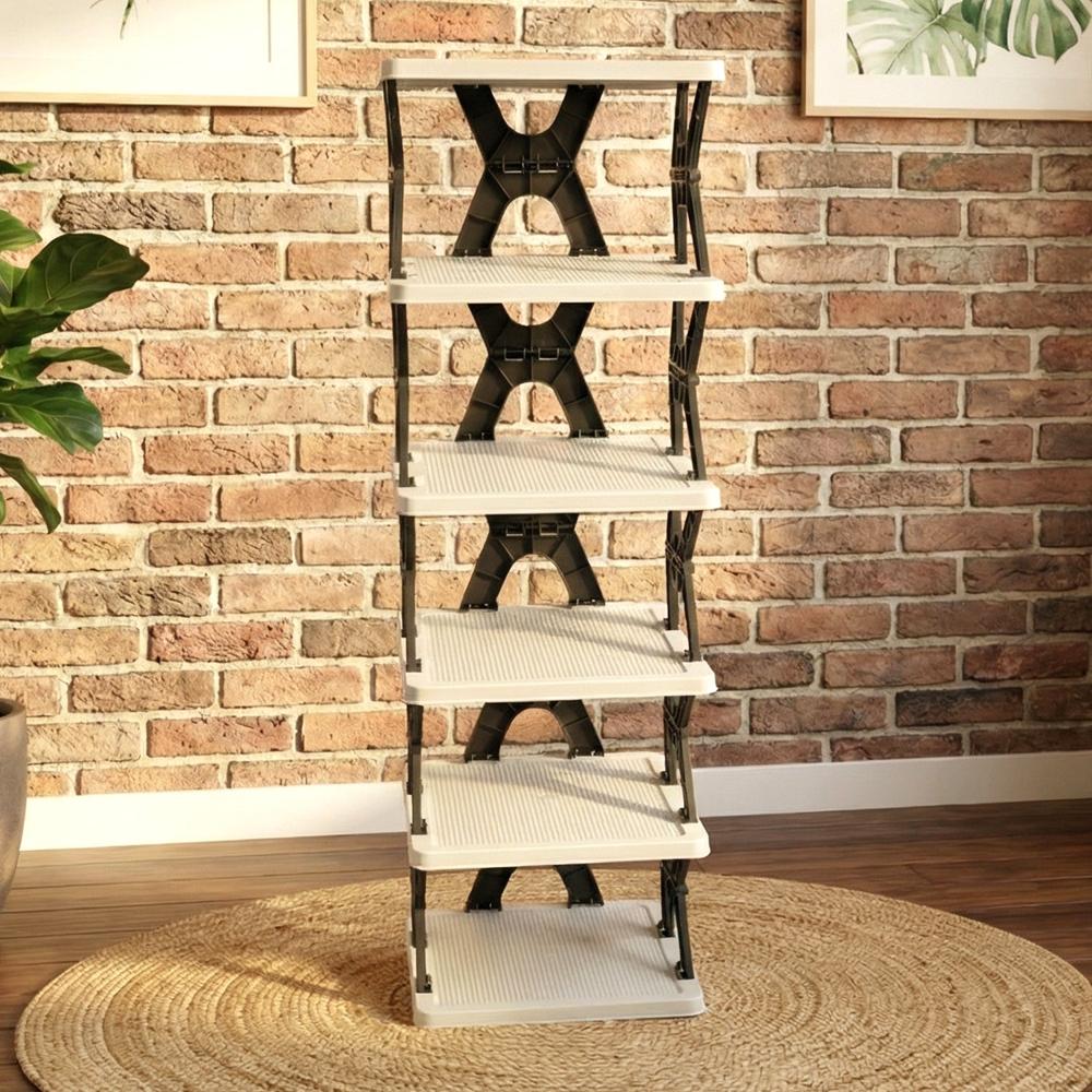 6 Layer Rectangle Shoe Rack Stand - Color: Mix