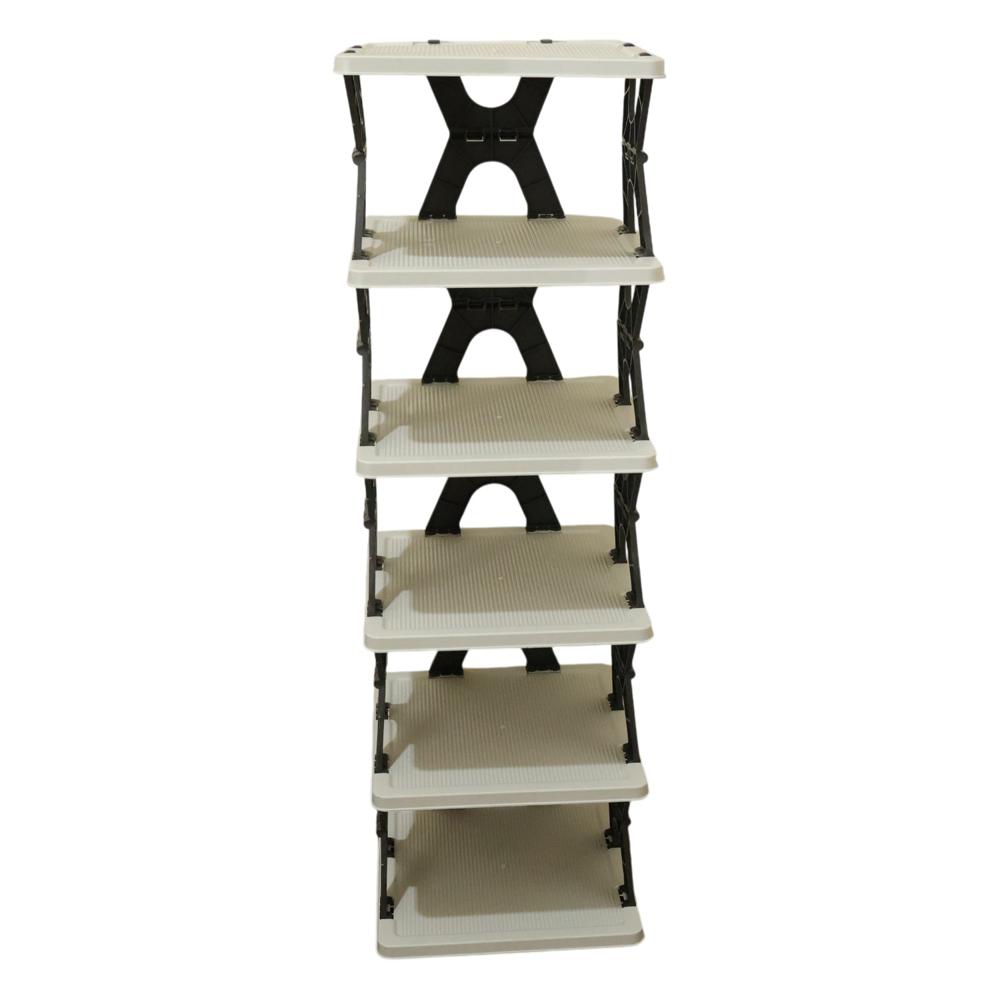 6 Layer Rectangle Shoe Rack Stand - Color: Mix