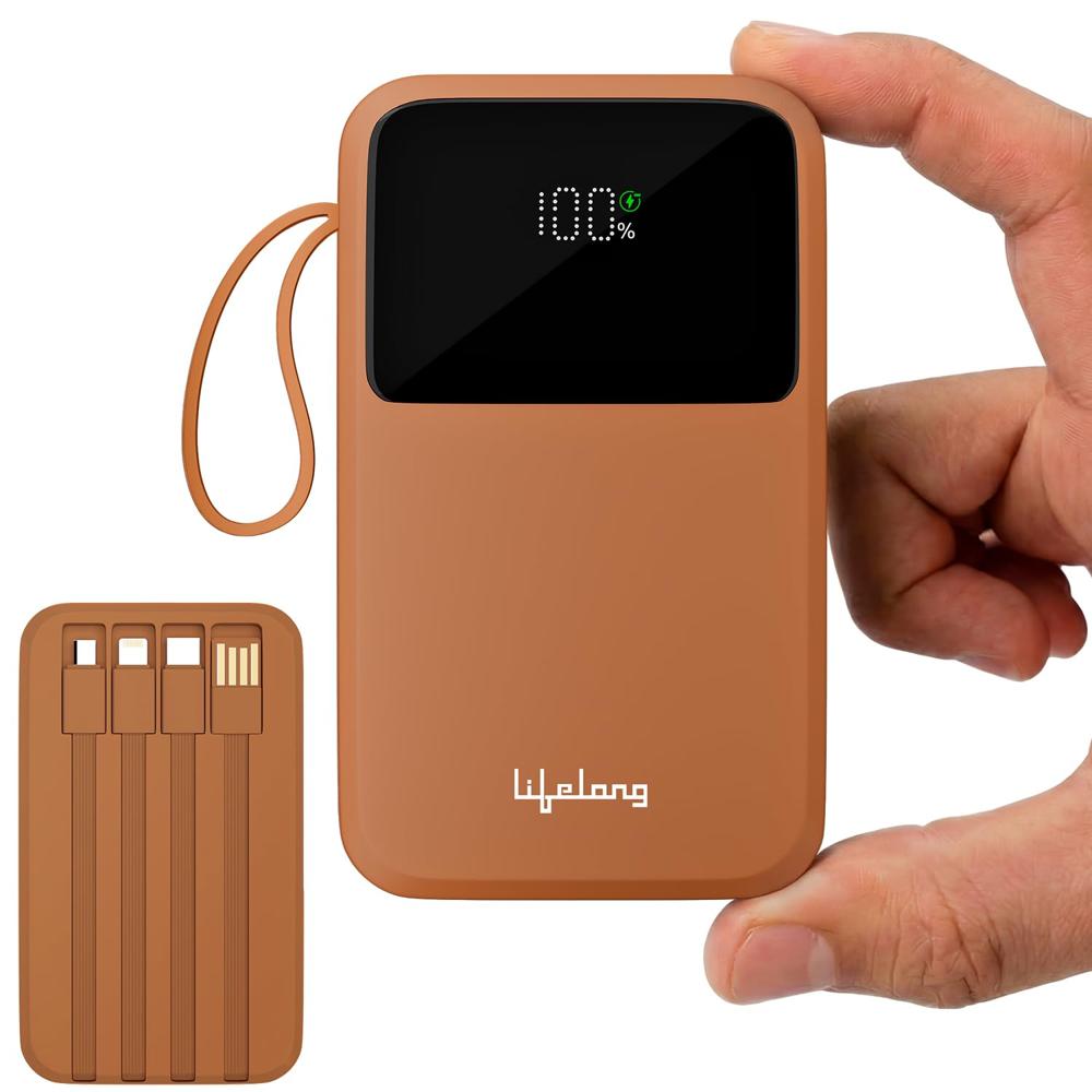Lifelong Electronics 20000mAh 22.5W Fast Charging Power Bank | 3 Inputs (1 Built-in USB A Cable +  LLPBVA23