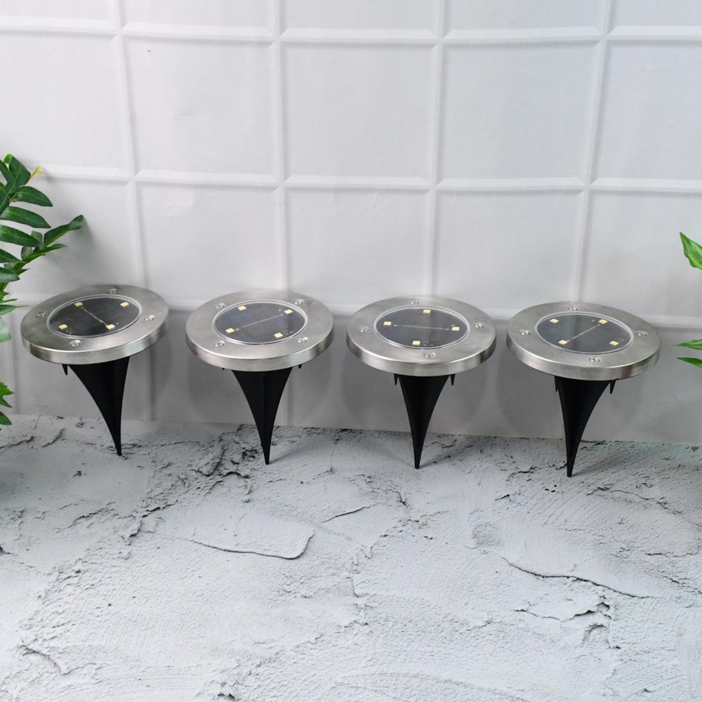 Solar Powered Led Garden Lights (4 Pc) - Color: Mix