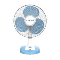 Xlne Blue White Table Fan - Abs Plastic, 16 Inch, Blue White, Copper Winding Motor 1350 Rpm, 4-star Energy Rating