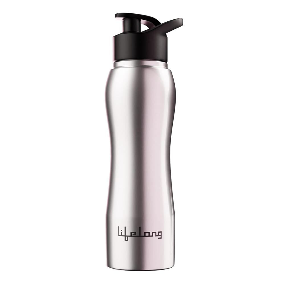 Lifelong Stainless Steel Water Bottle 900ml | Durable, Leak-Proof, Easy Grip, Rust Free, Easy-to-Clean, Odour-Free Bottle with Secure Cap for School, Travel, Gym & Work (LLBT02, Silver)  LLBT02