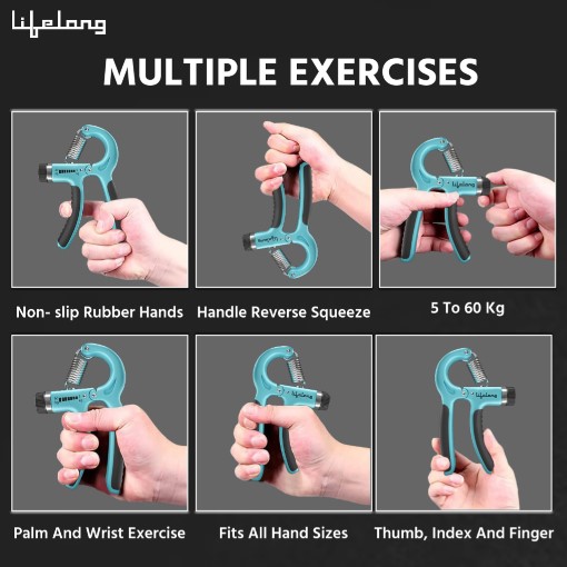 Hand Grip Strengthener with Counter for Men, Women & Kids | Hand Gripper Equipment for Gym & Home Workout | LLFAHGC01