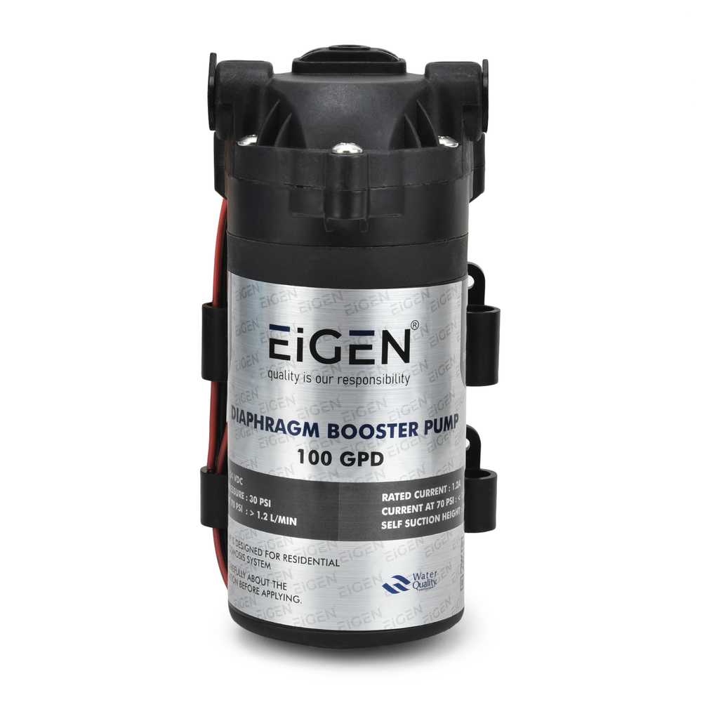 Eigen 100 Gpd Diaphragm Booster Pump (Black) - Application: Domestic And Commercial Ro Water Purifiers