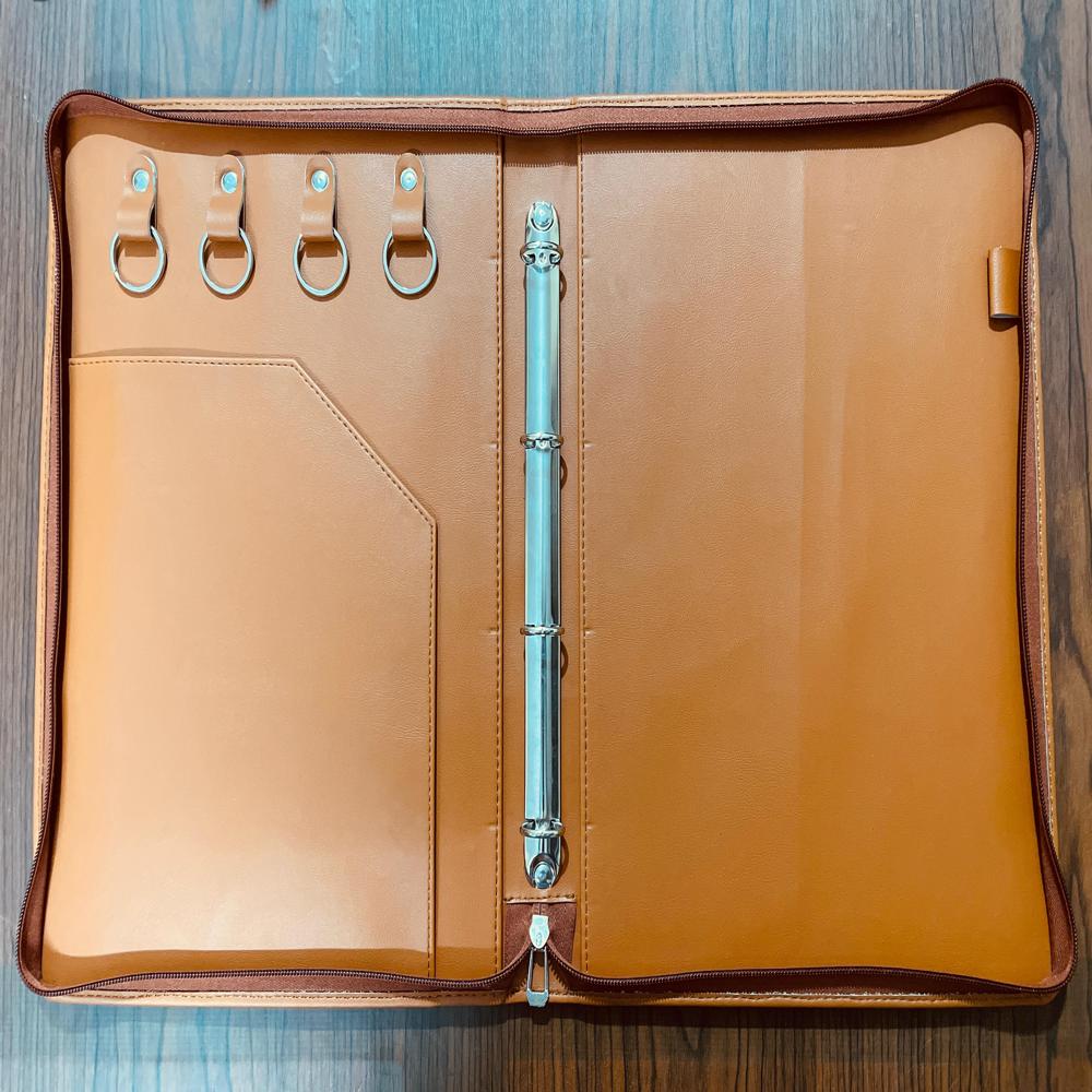 Brown Leather File Folder - Leather, 12x10 Inches, Brown | Sleek Design For Office Use, Durable Material For Professional Appearance