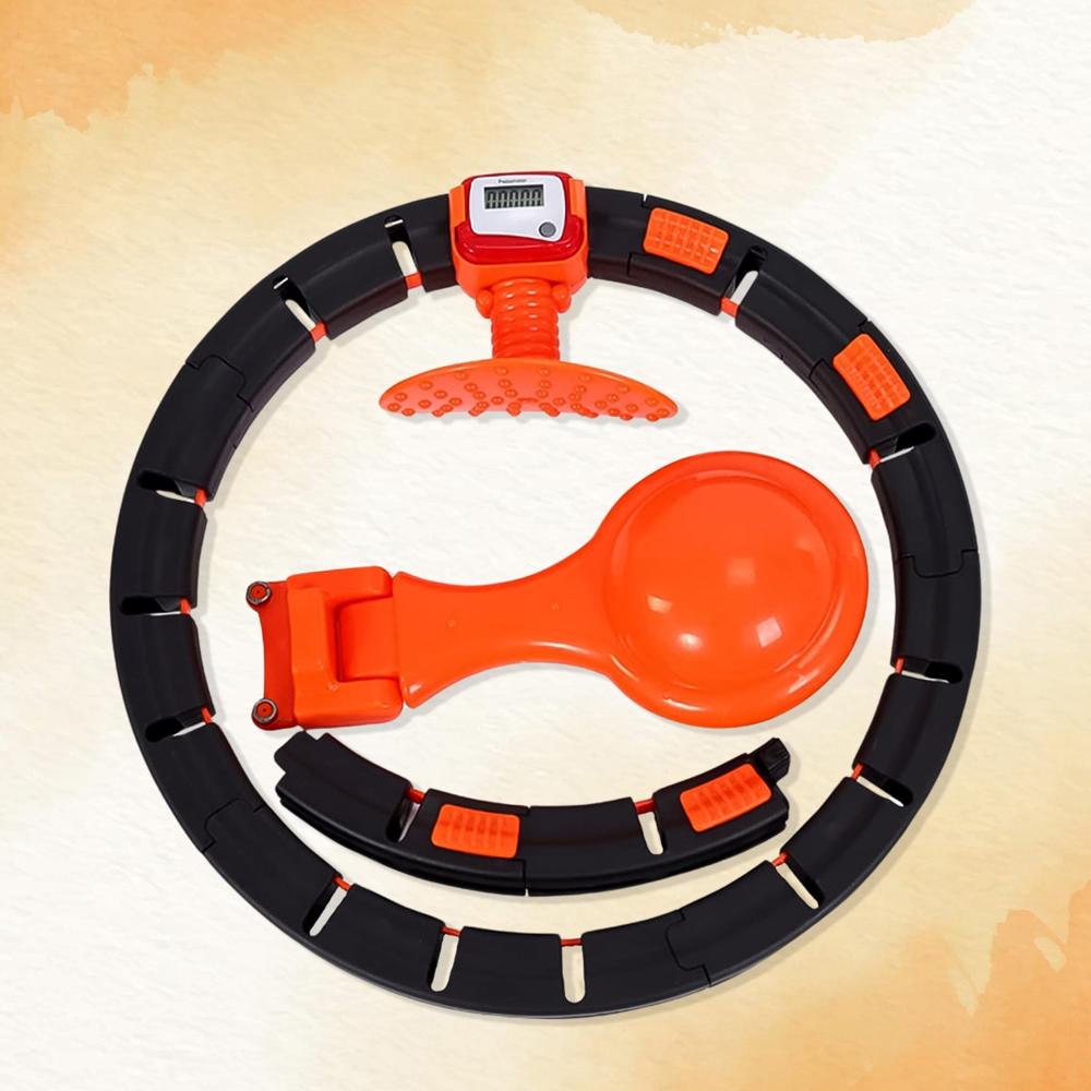 Fitness Hula Hoops With Spinning Ball And Intelligent Counter (1 Pc / With Brown Box) - Color: Mix