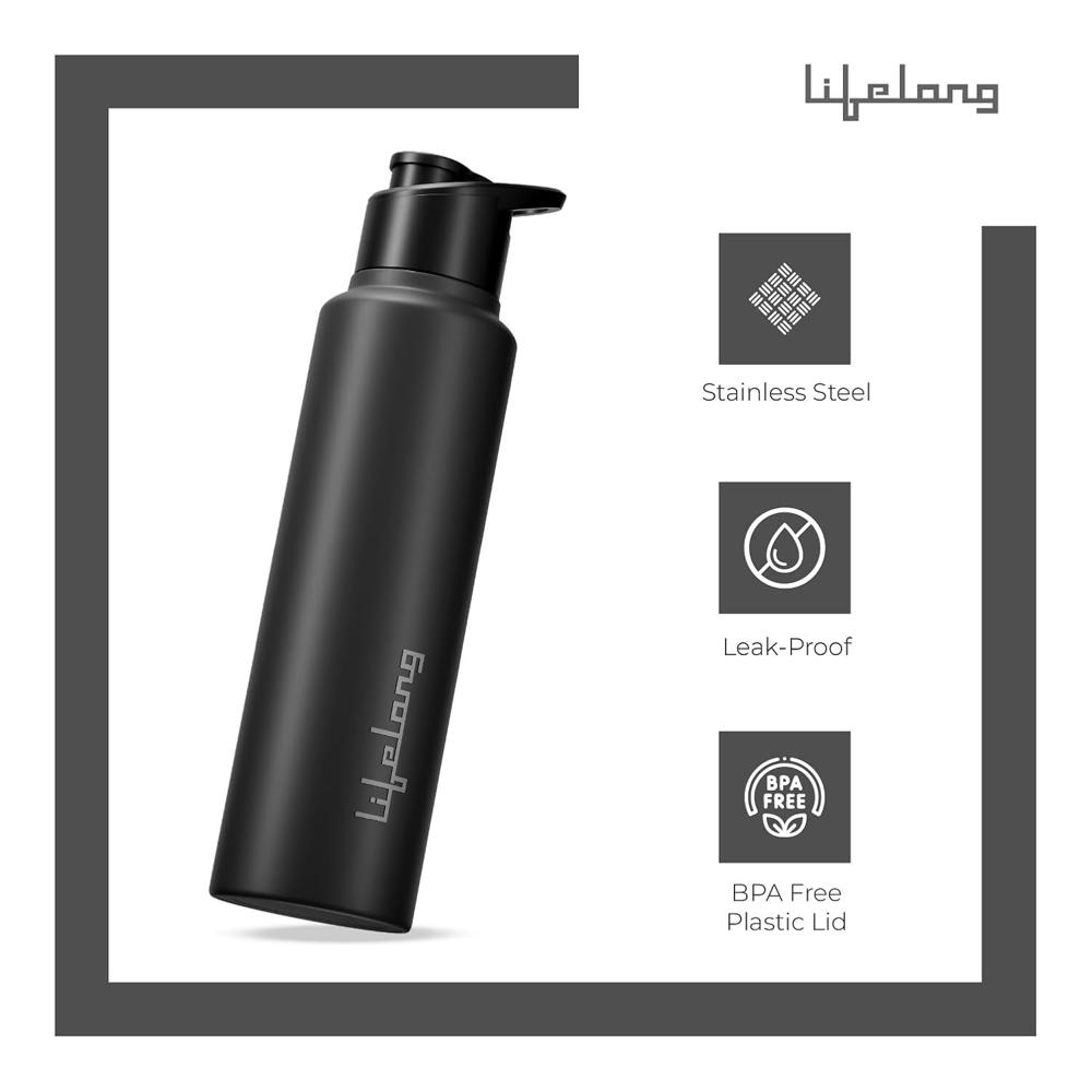 Lifelong Stainless Steel Water Bottle with Sipper | 950ml Durable, Leak-Proof, Easy Grip, Rust Free, Easy-to-Clean, Odour-Free Bottle LLWBTSP03