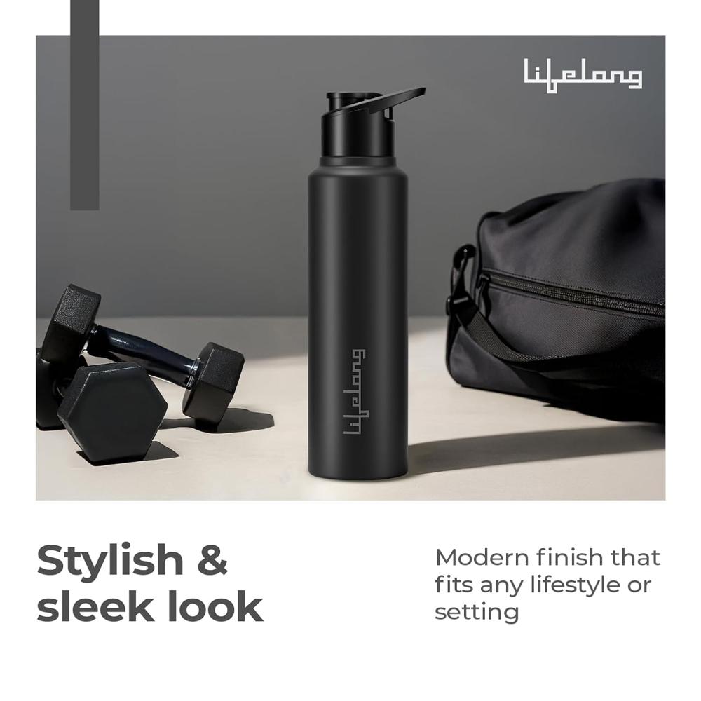 Lifelong Stainless Steel Water Bottle with Sipper | 950ml Durable, Leak-Proof, Easy Grip, Rust Free, Easy-to-Clean, Odour-Free Bottle LLWBTSP03