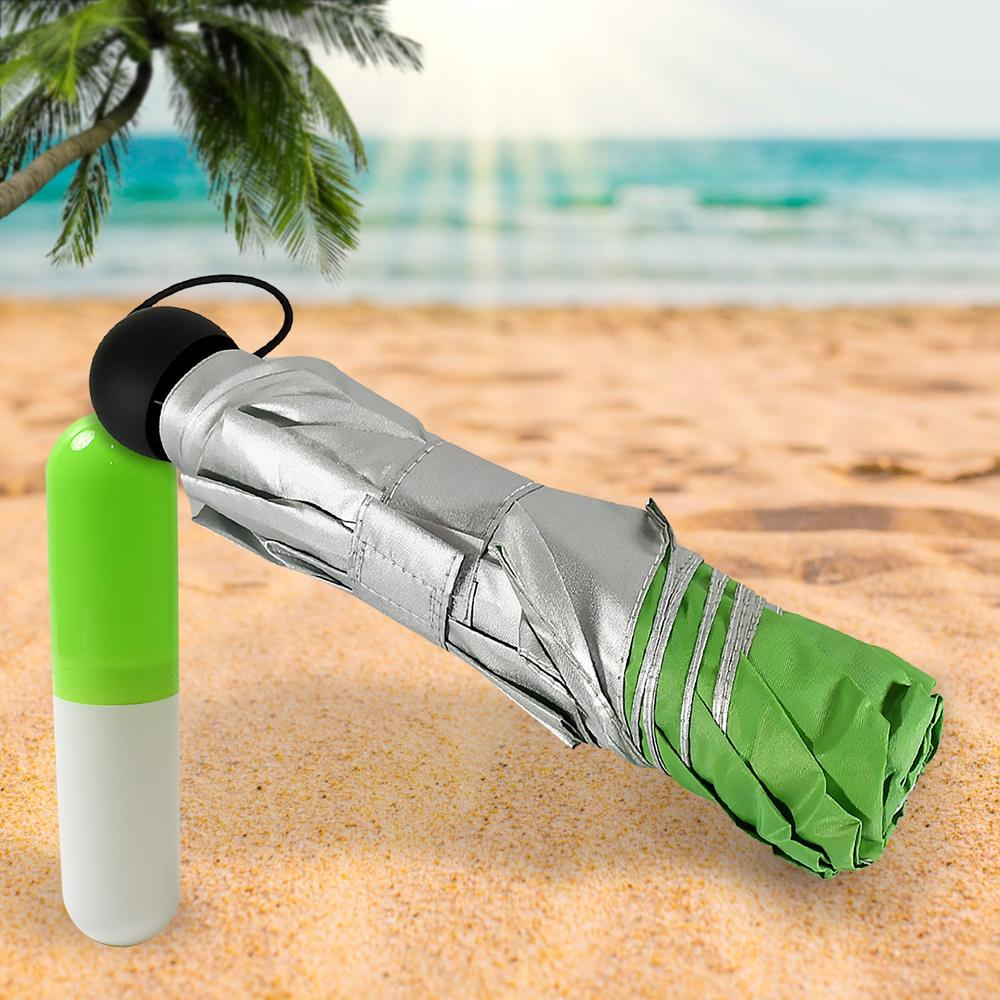 3 Fold Sun Protective Solid Foldable Outdoor Umbrella - Color: Mix
