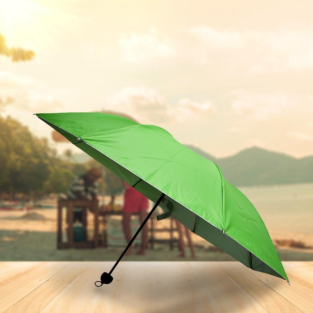 3 Fold Sun Protective Solid Foldable Outdoor Umbrella - Color: Mix