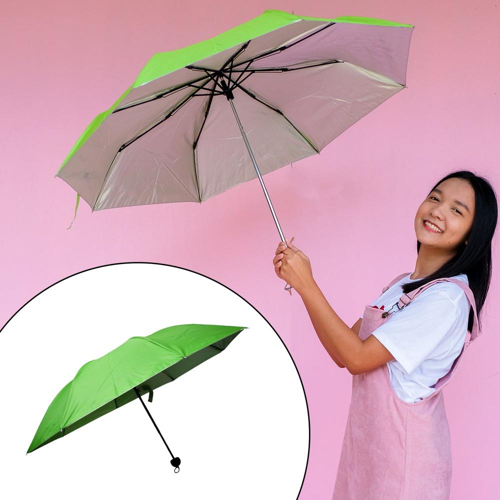 3 Fold Sun Protective Solid Foldable Outdoor Umbrella - Color: Mix