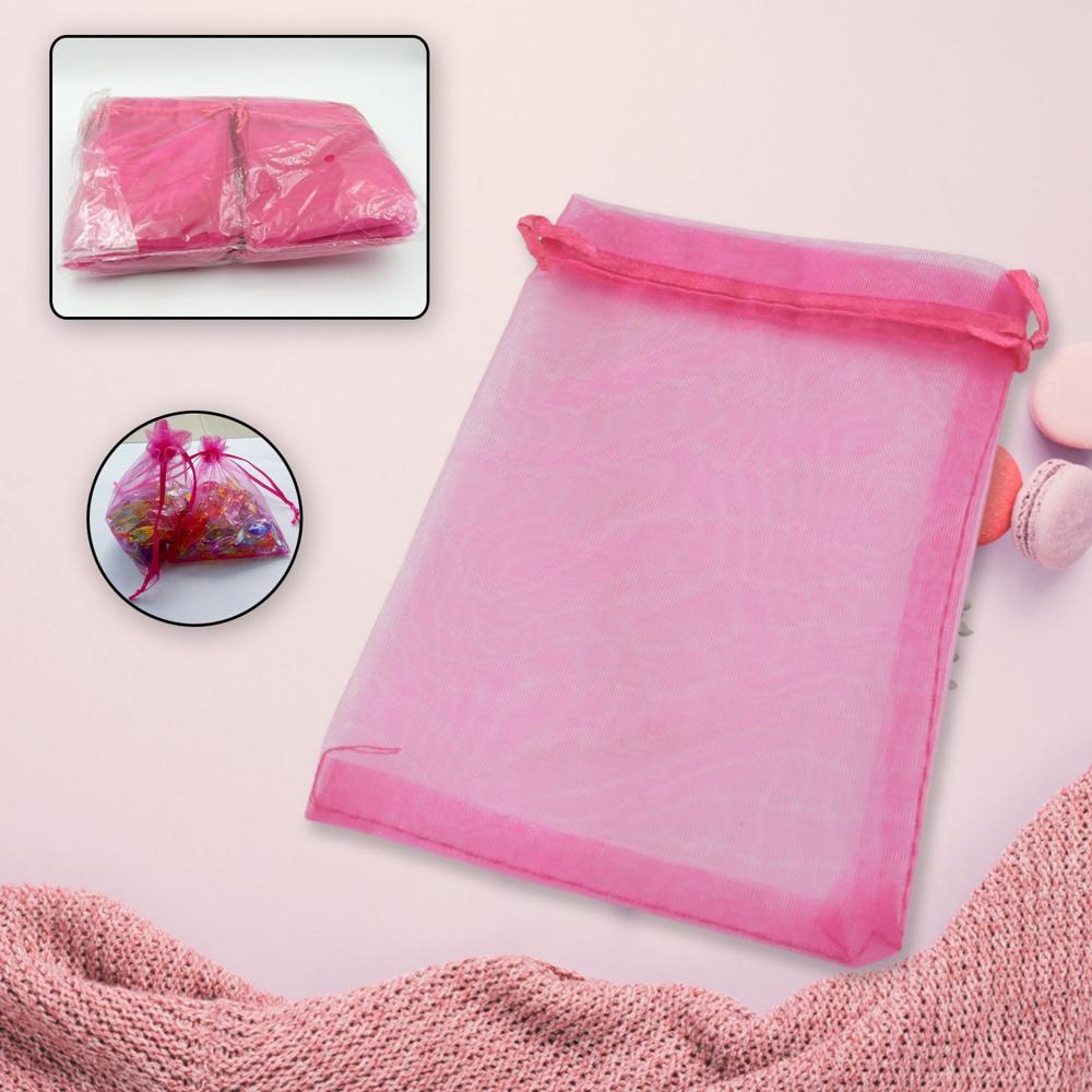 Organza Gift Bags Small Mesh Bags Drawstring Gift Bags Festival Gift Bags (100 Pcs Set) - Color: Mix