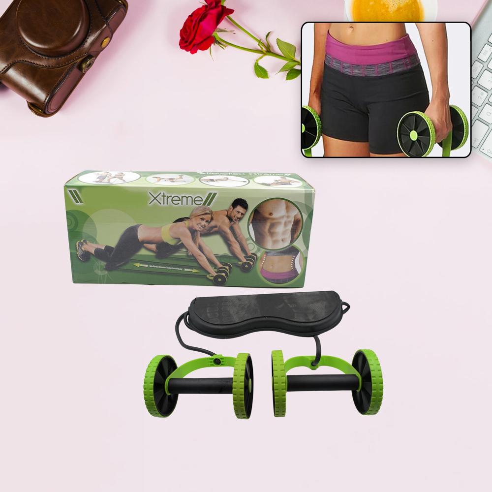 Professional Fitness Imported Ab Builder Ab Care Xtreme Fitness Resistance Exerciser Resistance Tube Ab Slimmer Rope Exerciser Body Building Home Gym Trainer For Both Men & Women (1 Pc) - Color: Mix