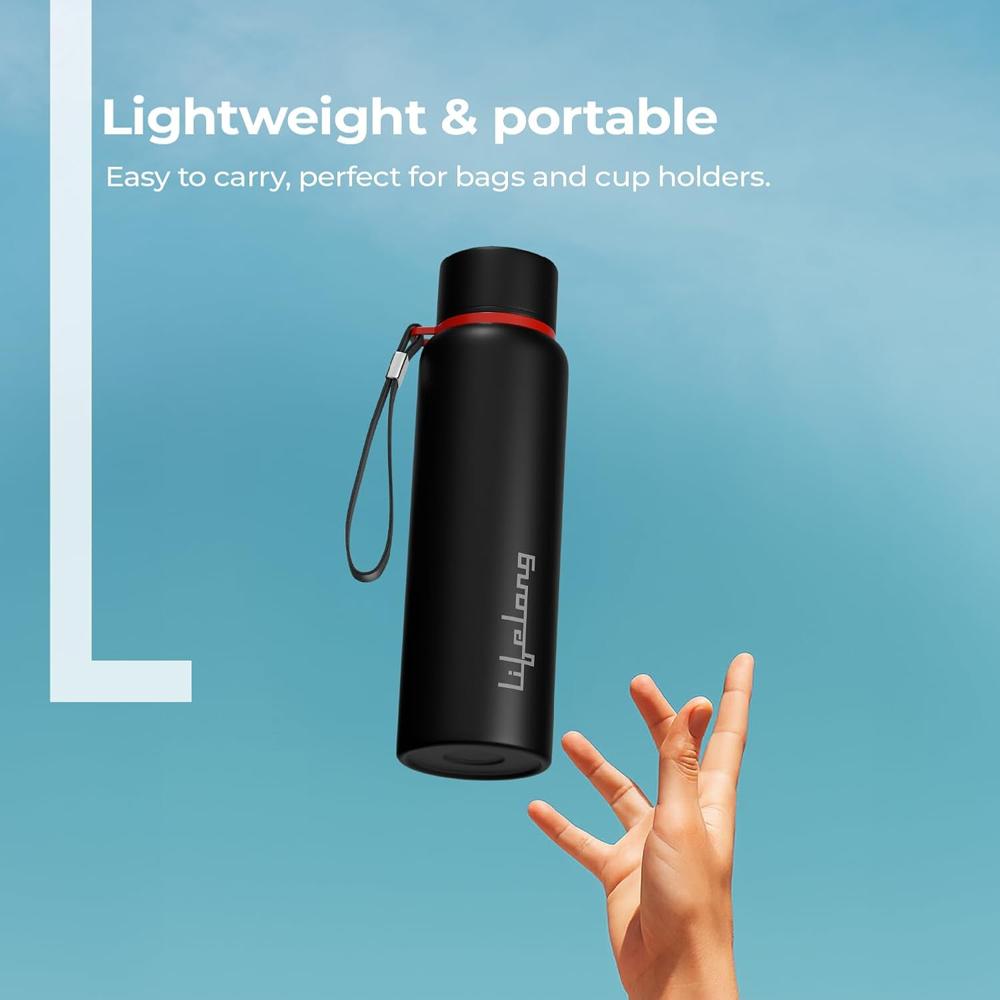 Lifelong Stainless Steel Water Bottle 950 ml | Single Wall, Anti-Bacterial, BPA Free, Odour-Free, Easy to Clean, Corrosion Resistant
