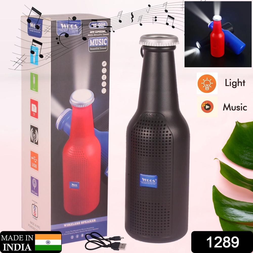 Bottle-Shaped Wireless Bluetooth Speaker With Fm, Usb & Aux Support - Color: Mix