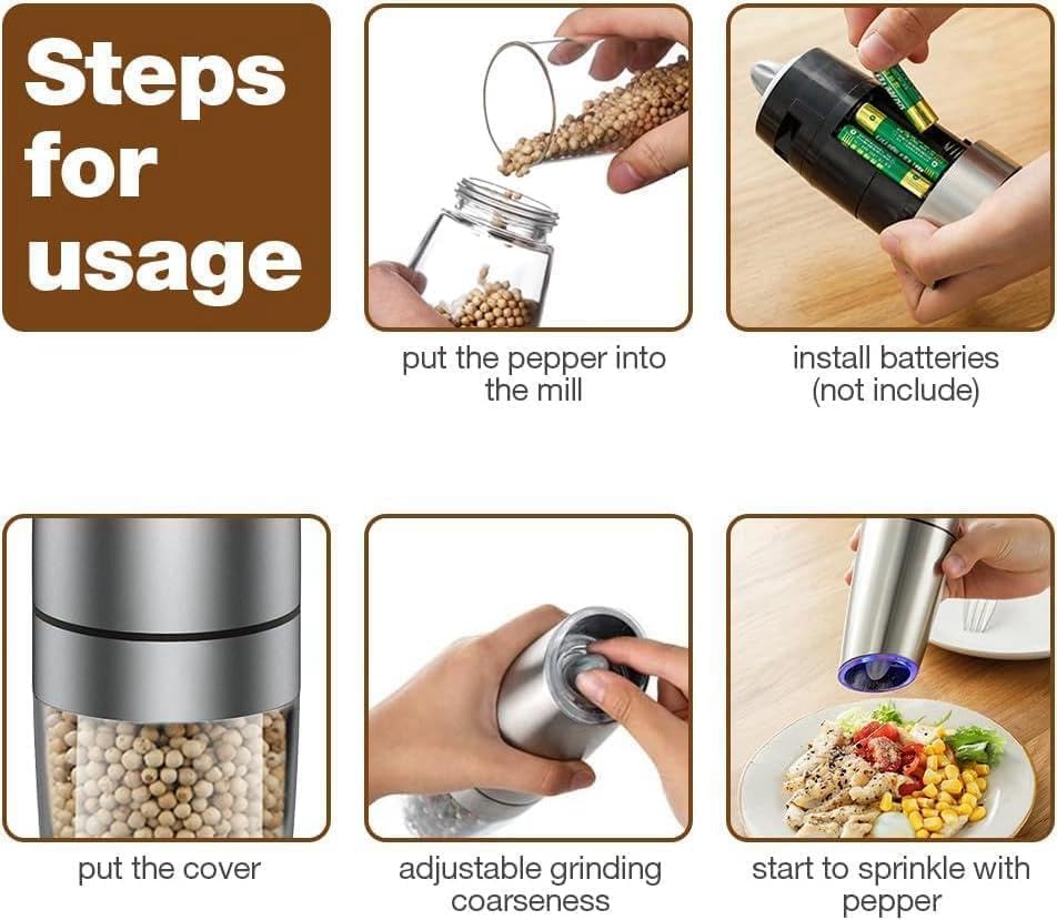 Electric Gravity Pepper Grinder