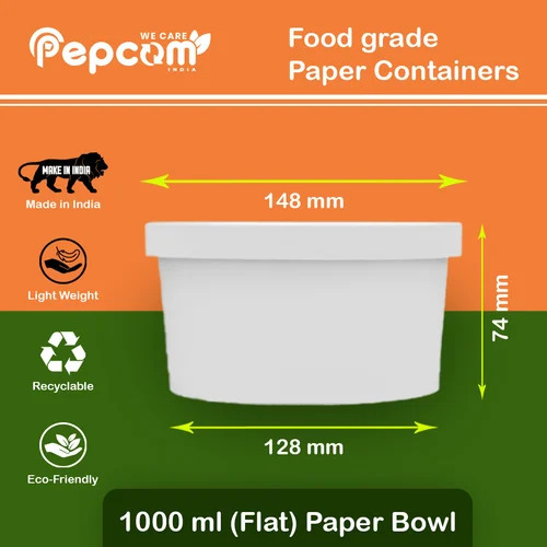 1000 ML Flat Paper Food Container