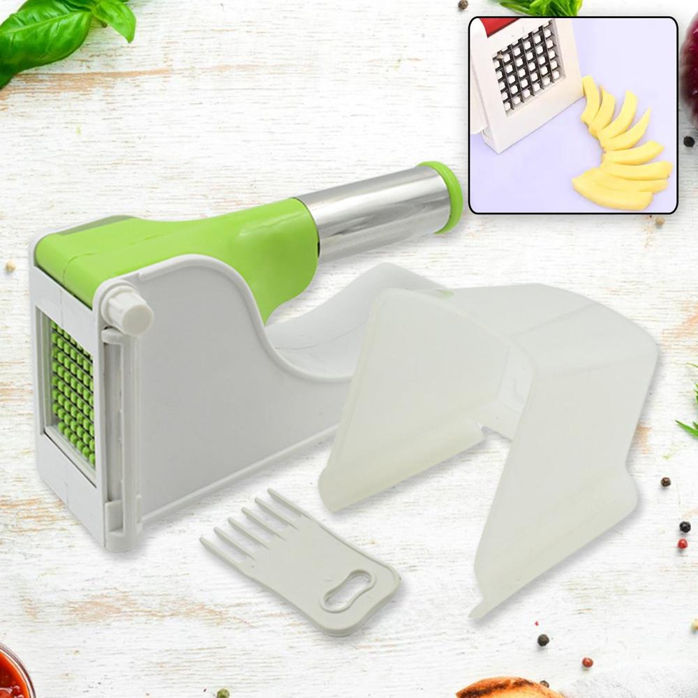 Virgin Plastic French Fry Chipser, Potato Chipser / Potato Slicer With Container - Color: Mix