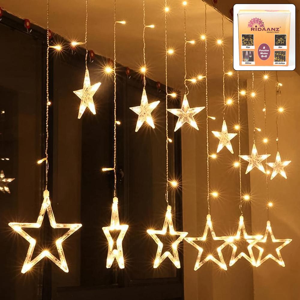 Led Curtain String Lights Led Christmas Light Indoor And Outdoor Light (Warm White / With Box) - Color: Mix