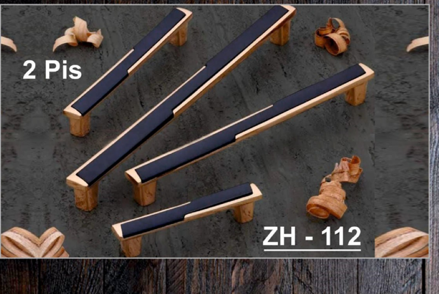 Zinc Cabinet Handles - Color: B.A. Matt & Black Gold & Black Rose Gold &Black
