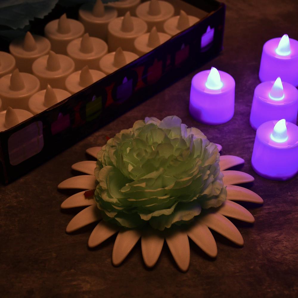 Pink Flameless LED Tealights Smokeless Decorative Candles LED Tea Light Pack of 24