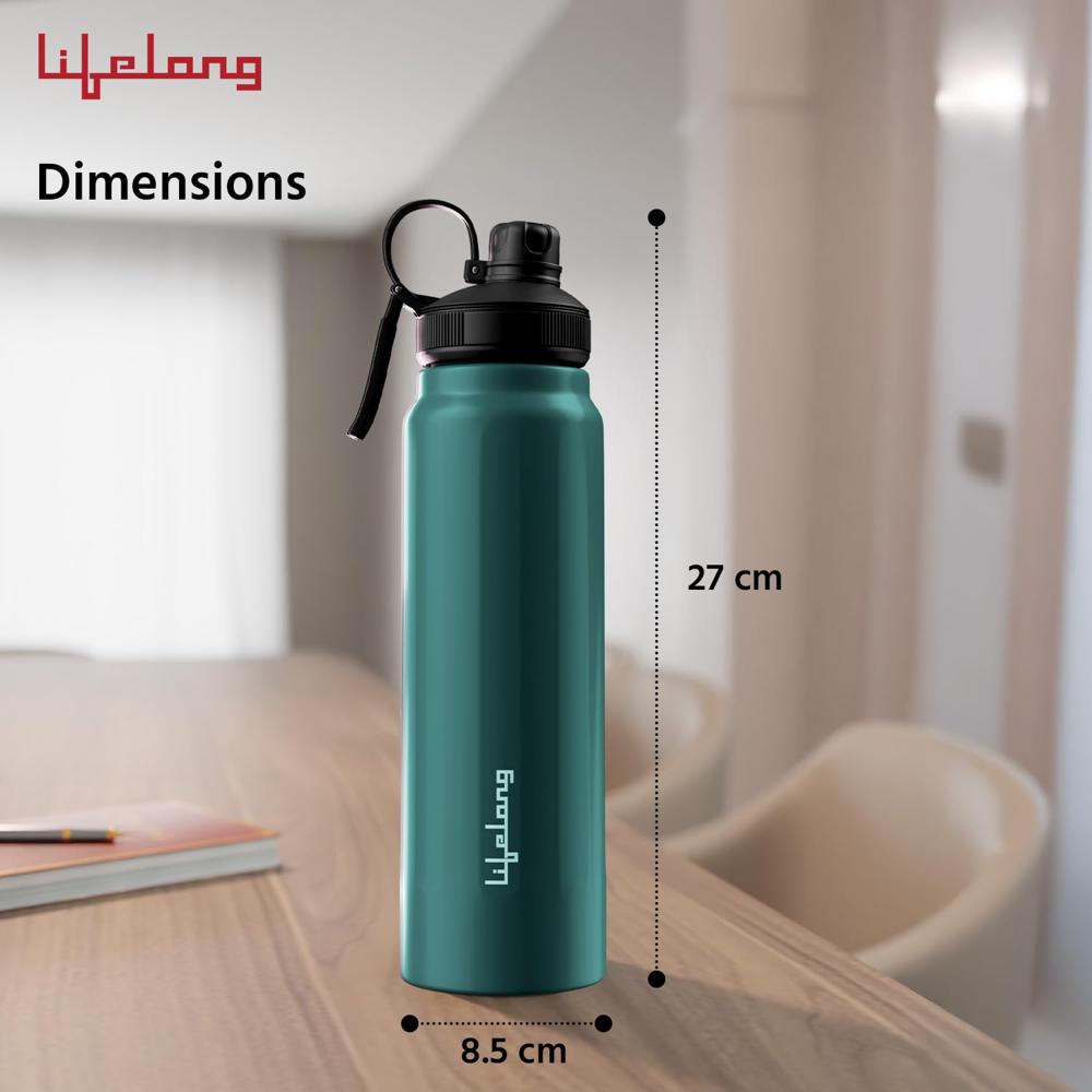 Lifelong Thermosteel Flask 900ml Stainless Steel | Water Bottle 24 Hours Hot & Cold | Double Wall Vacuum Insulated  LLVF004