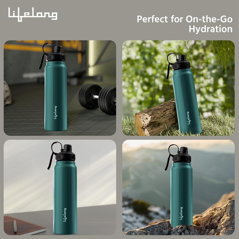 Lifelong Thermosteel Flask 900ml Stainless Steel | Water Bottle 24 Hours Hot & Cold | Double Wall Vacuum Insulated  LLVF004