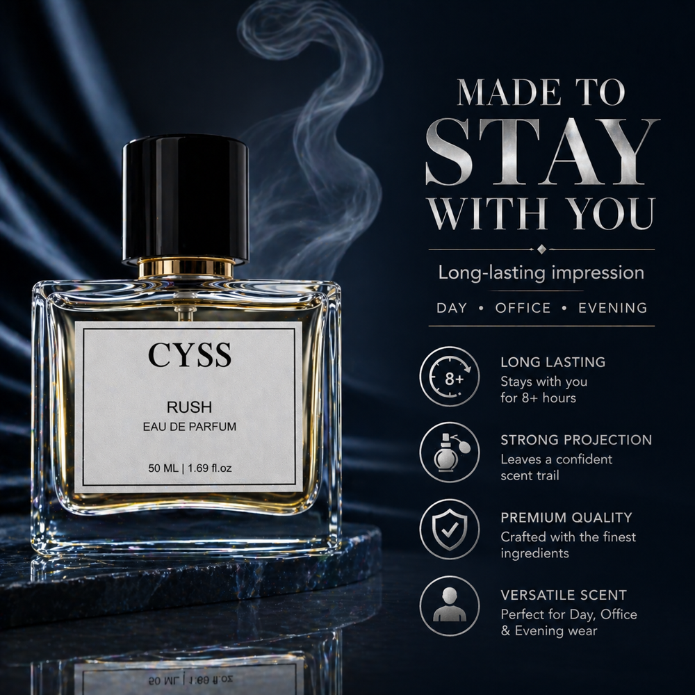 CYSS RUSH Long Lasting PARTY Perfume for Men Sweet Premium Fragrance 50 ml Eau De Parfum