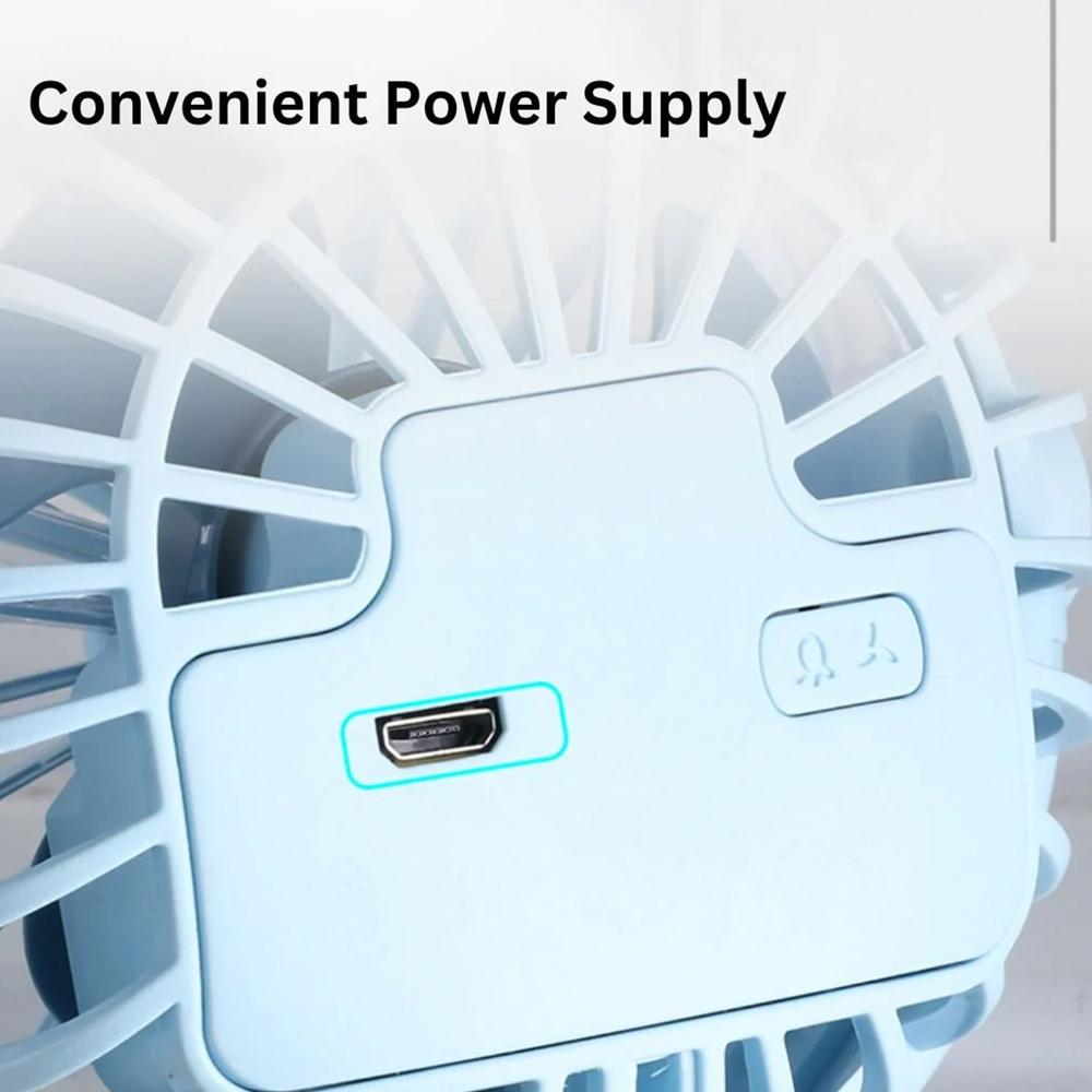 Portable Clip-on Fan, Battery Operated, With Light & Spray, Small Yet Powerful USB Table Fan, 3-Speed Quiet Rechargeable Mini Desk Fan, 360 Rotation, Personal Cooling Fan for Home, Office, Camping