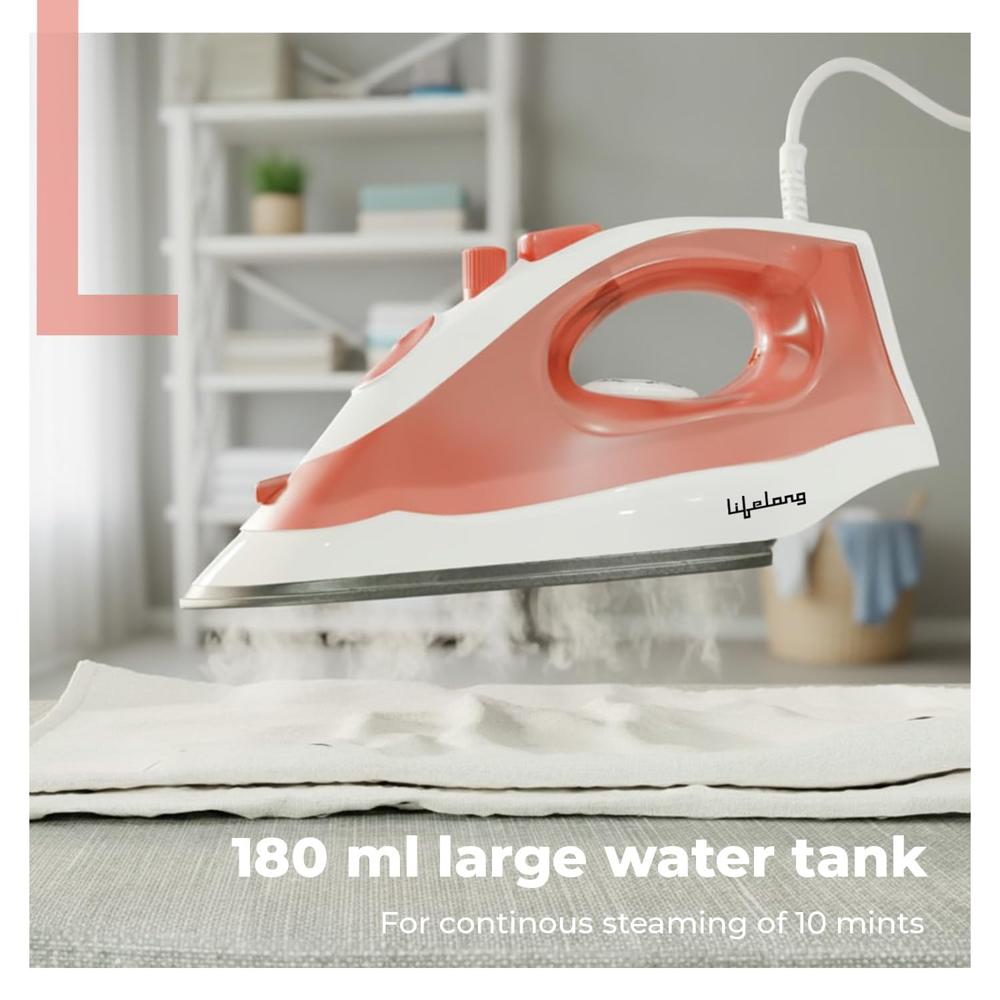 Lifelong Steam Iron for Clothes | 1200W Iron Press with Vertical Steaming & Non-Stick Soleplate | LLSI13