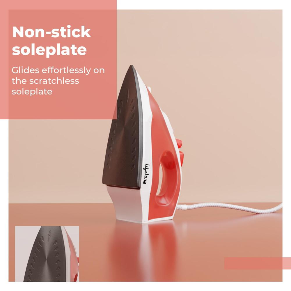 Lifelong Steam Iron for Clothes | 1200W Iron Press with Vertical Steaming & Non-Stick Soleplate | LLSI13