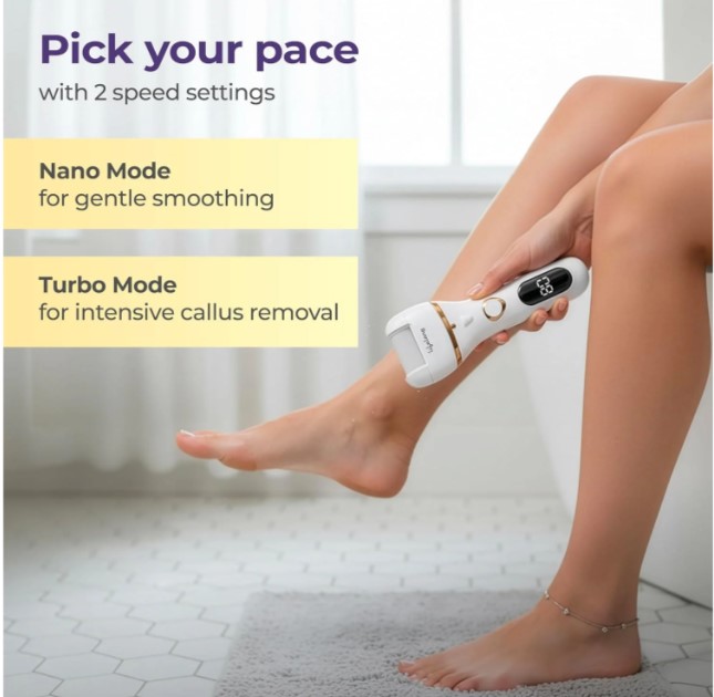 LLPCW104 Lifelong 14-in-1 Electric Callus Remover for Feet | Rechargeable Pedicure Machine with Dead Skin Remover, Crack Heel Repair & Waterproof Design
