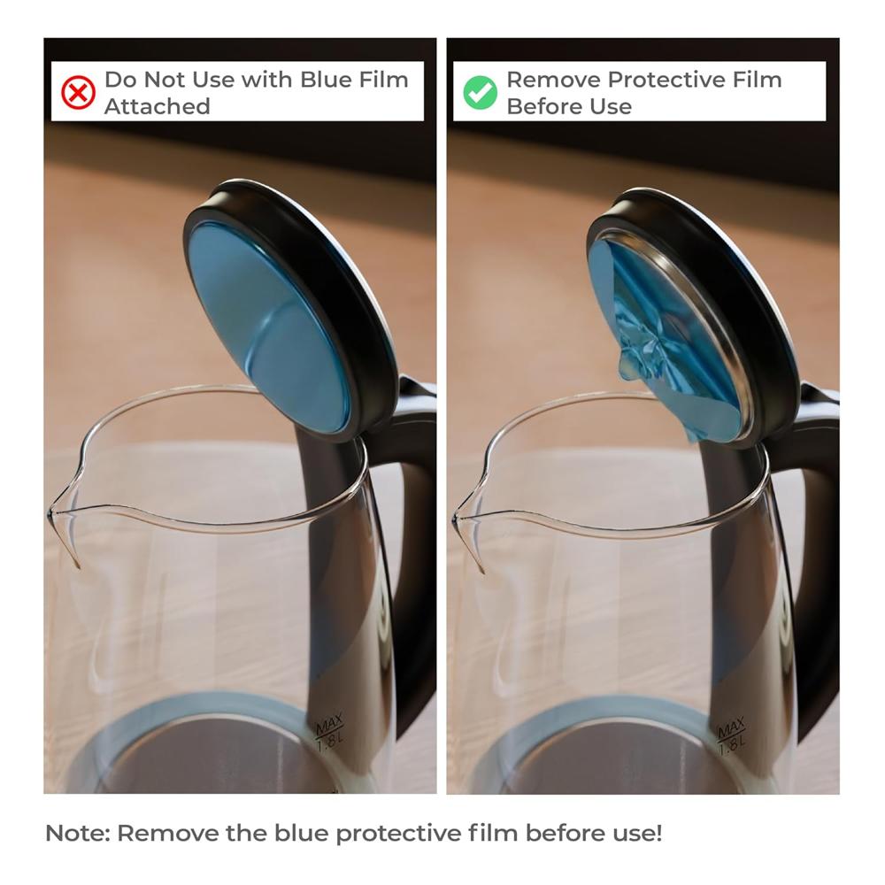 Lifelong Glass Electric Kettle 1.8L | 1350W Kettle with One Key Operation &Cool Touch Handle 