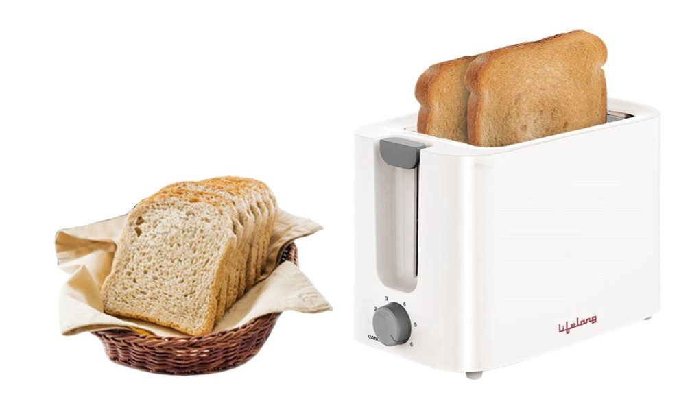 Lifelong Bread Toaster 2 Slice | Auto-Cut-Off | Self-Centering for Even Toasting